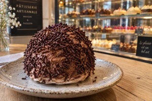 Gâteau tête au chocolat traditionnel à la meringue et crème au beurre, nouveau nom du gâteau tête de nègre